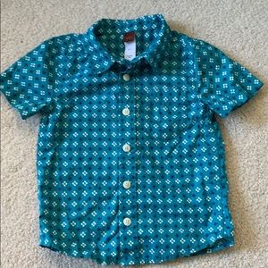 Teal lightweight cotton short sleeve button down